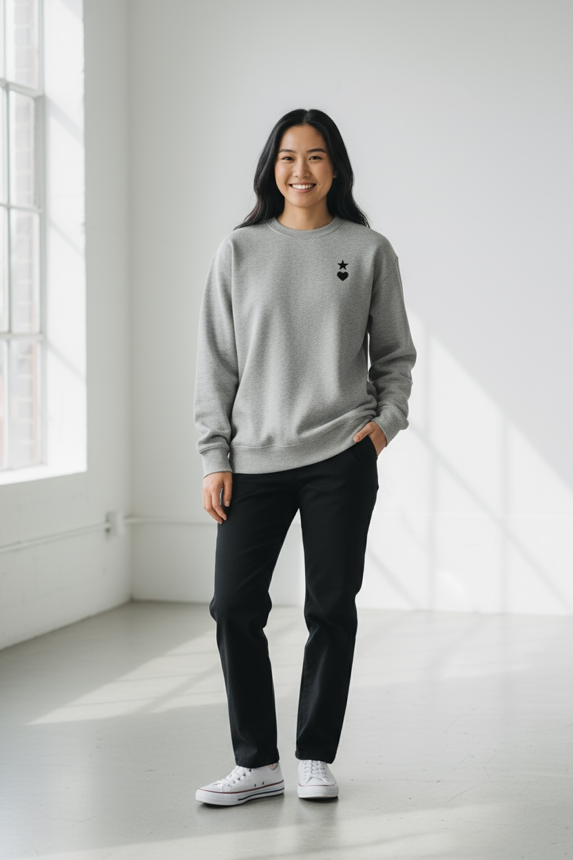 AUNO Carbon Grey Womens Premium Sweatshirt - AUNO