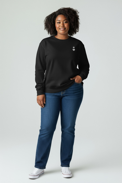 AUNO Black & White Womens Premium Sweatshirt - AUNO