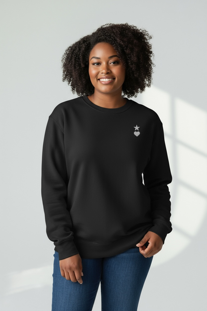 AUNO Black & White Womens Premium Sweatshirt - AUNO