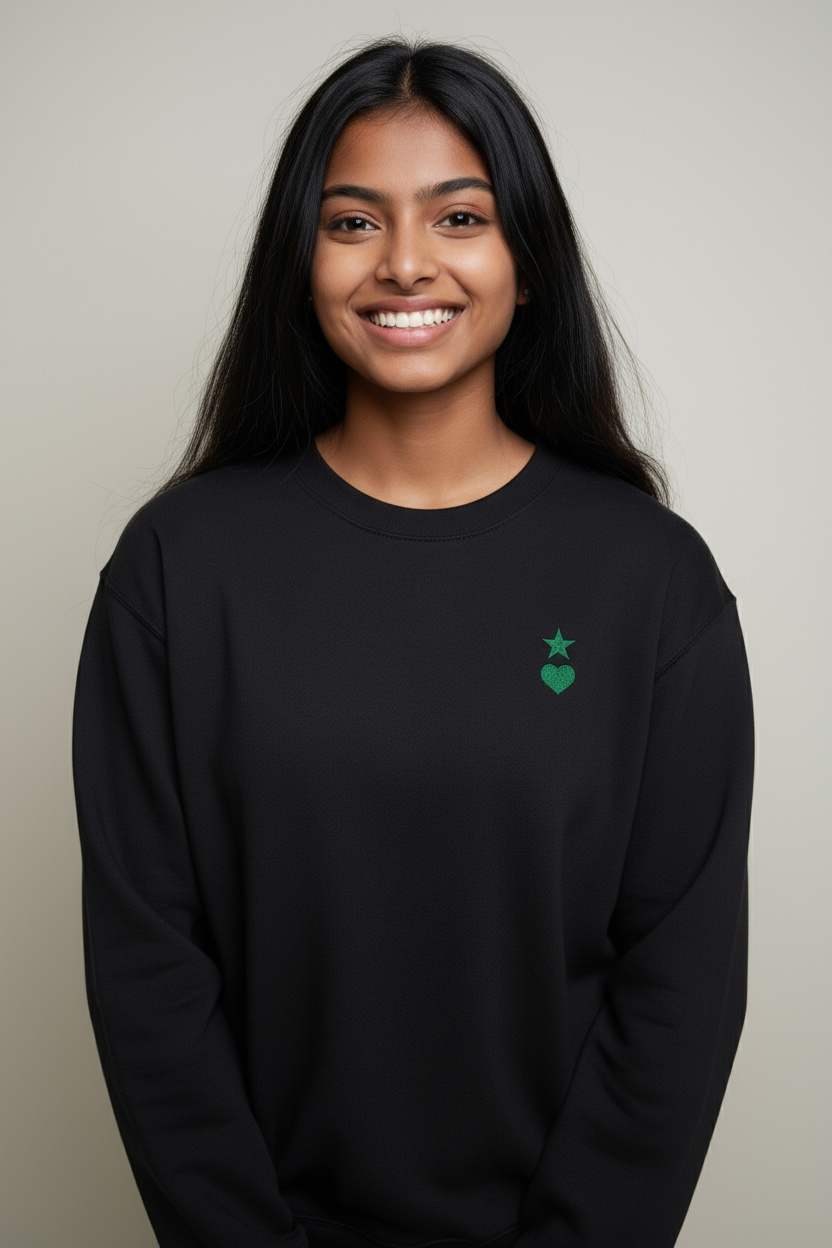 AUNO Black & Green Womens Premium Sweatshirt - AUNO