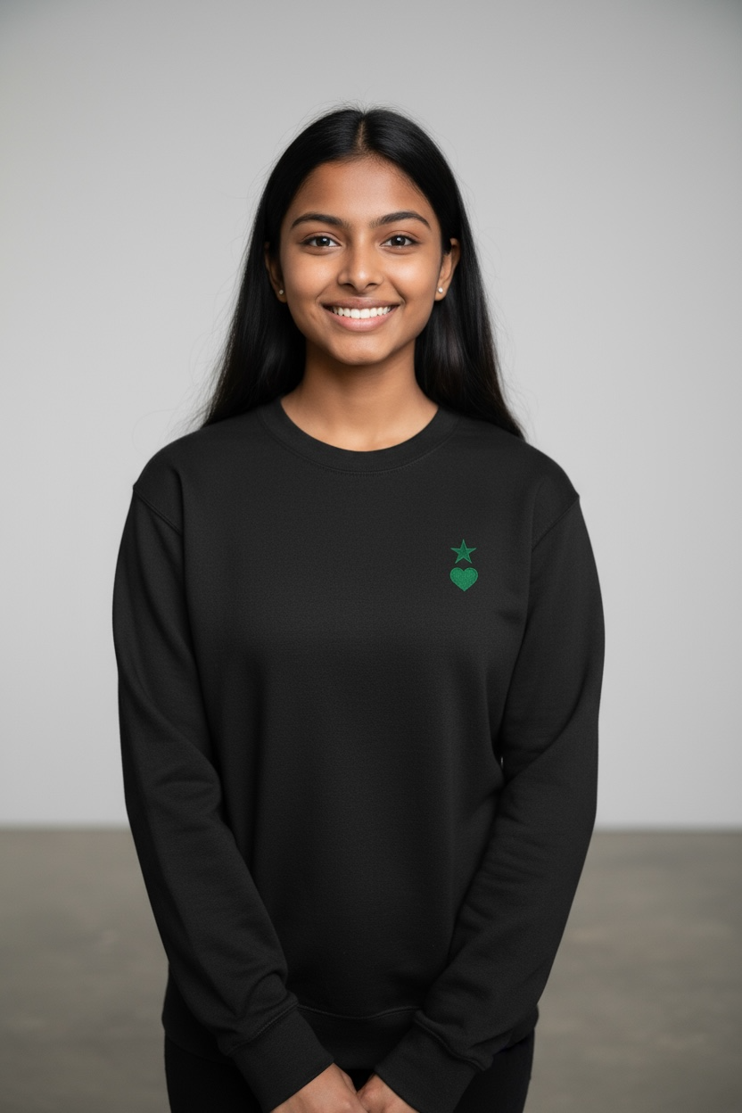 AUNO Black & Green Womens Premium Sweatshirt - AUNO
