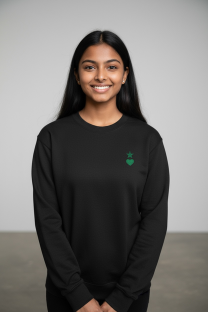 AUNO Black & Green Womens Premium Sweatshirt - AUNO