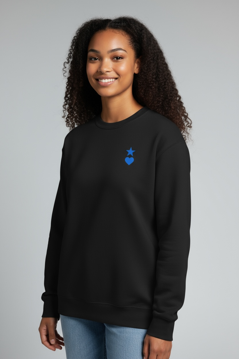 AUNO Black & Blue Womens Premium Sweatshirt - AUNO
