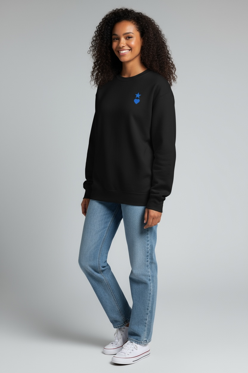 AUNO Black & Blue Womens Premium Sweatshirt - AUNO