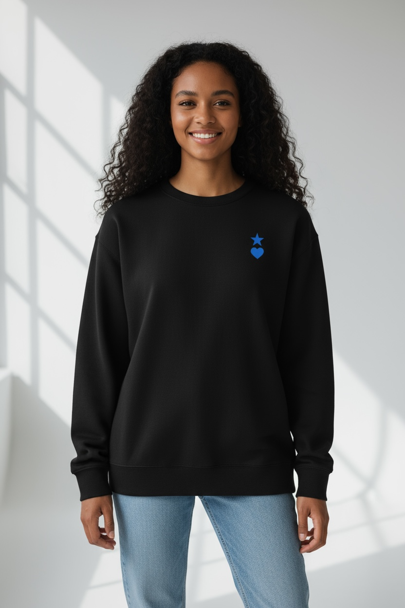 AUNO Black & Blue Womens Premium Sweatshirt - AUNO
