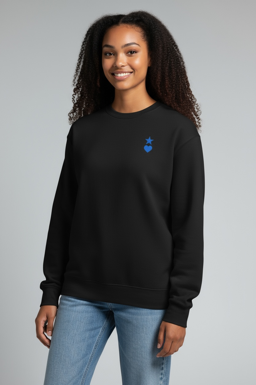 AUNO Black & Blue Womens Premium Sweatshirt - AUNO