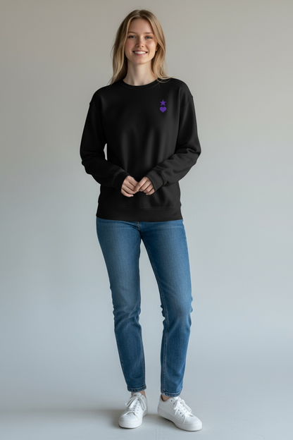 AUNO Black & Purple Womens Premium Sweatshirt - AUNO