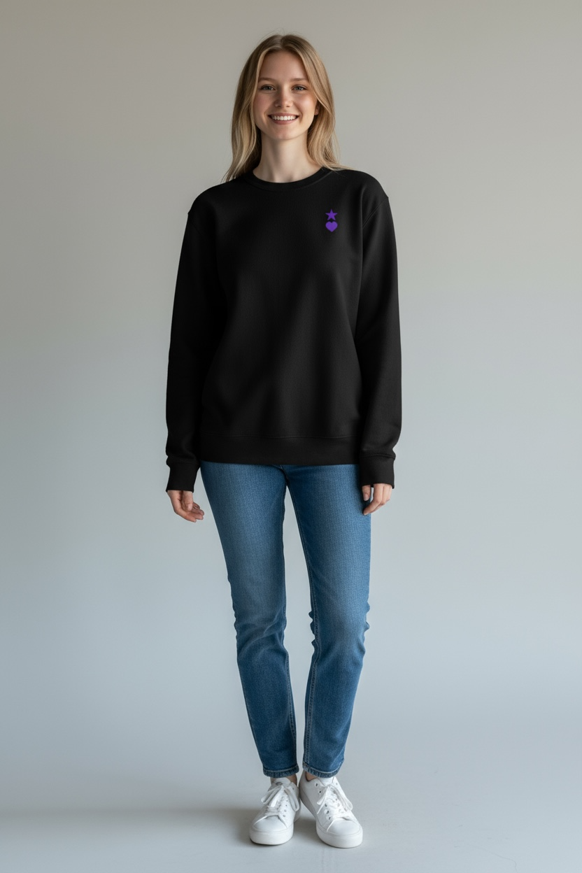 AUNO Black & Purple Womens Premium Sweatshirt - AUNO