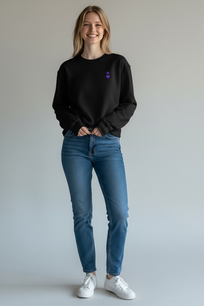 AUNO Black & Purple Womens Premium Sweatshirt - AUNO