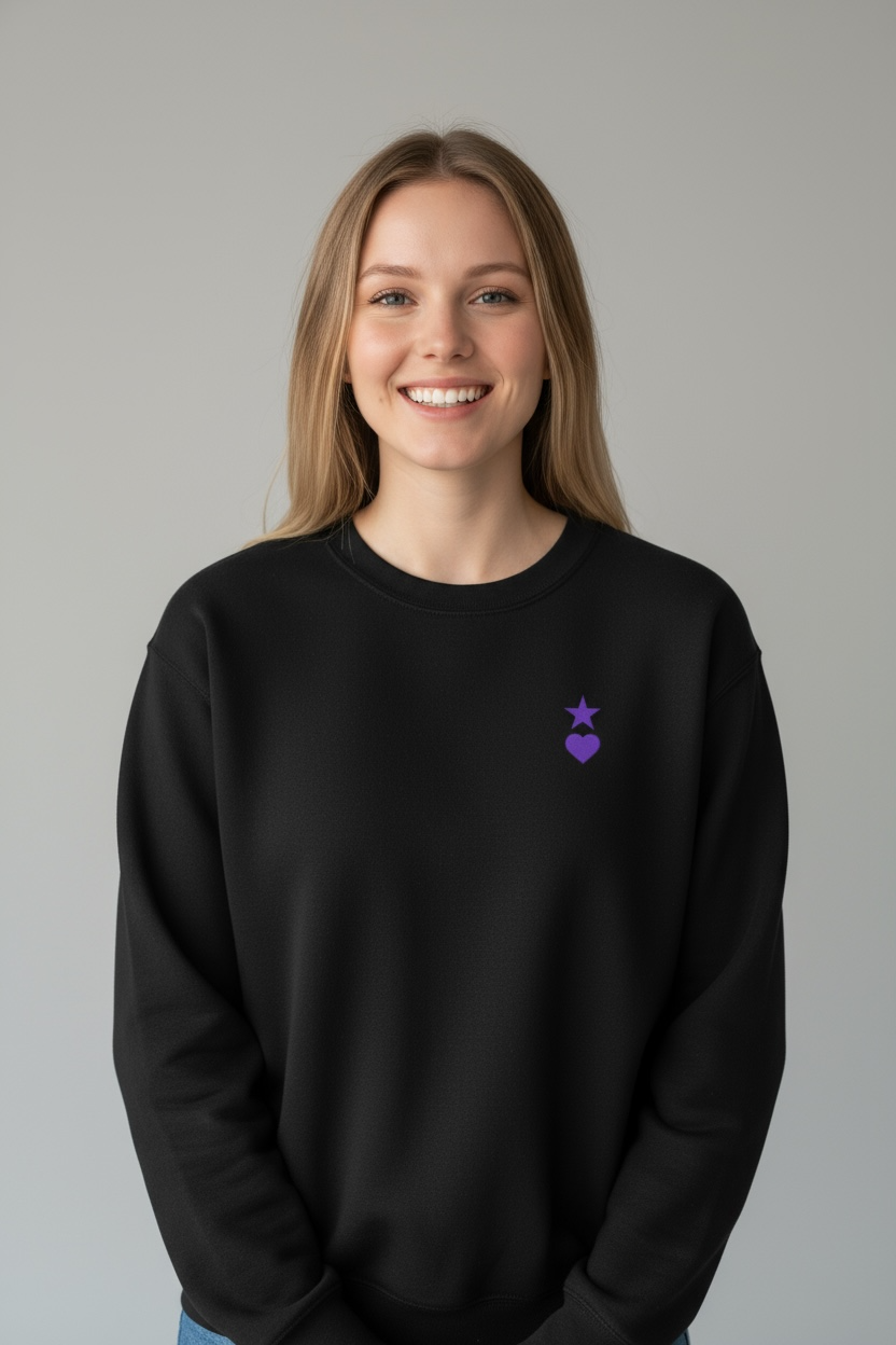 AUNO Black & Purple Womens Premium Sweatshirt - AUNO