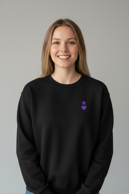 AUNO Black & Purple Womens Premium Sweatshirt - AUNO