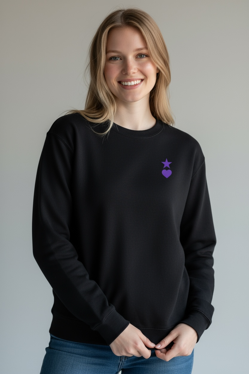 AUNO Black & Purple Womens Premium Sweatshirt - AUNO