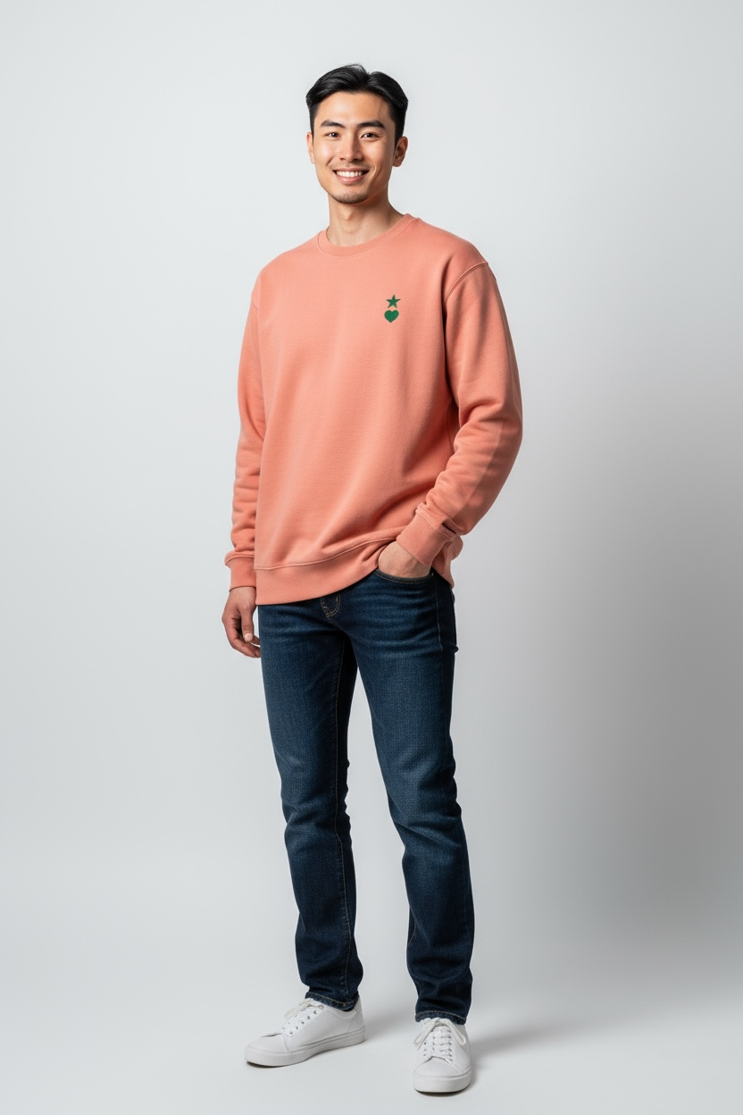 AUNO Dust Rose Premium Mens Sweatshirt - AUNO