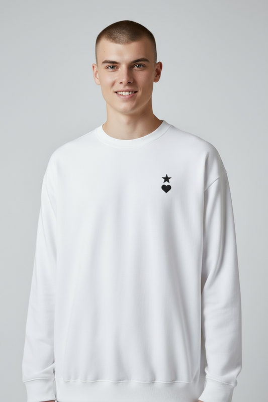 AUNO White & Black Premium Mens Sweatshirt - AUNO