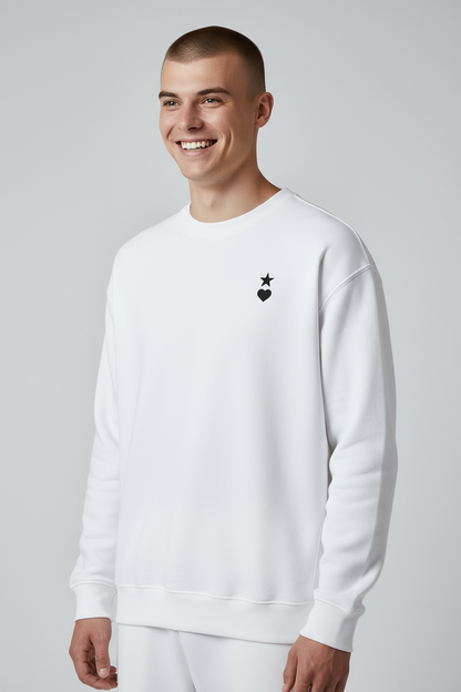 AUNO White & Black Premium Mens Sweatshirt - AUNO