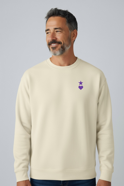 AUNO Bone & Purple Premium Mens Sweatshirt - AUNO