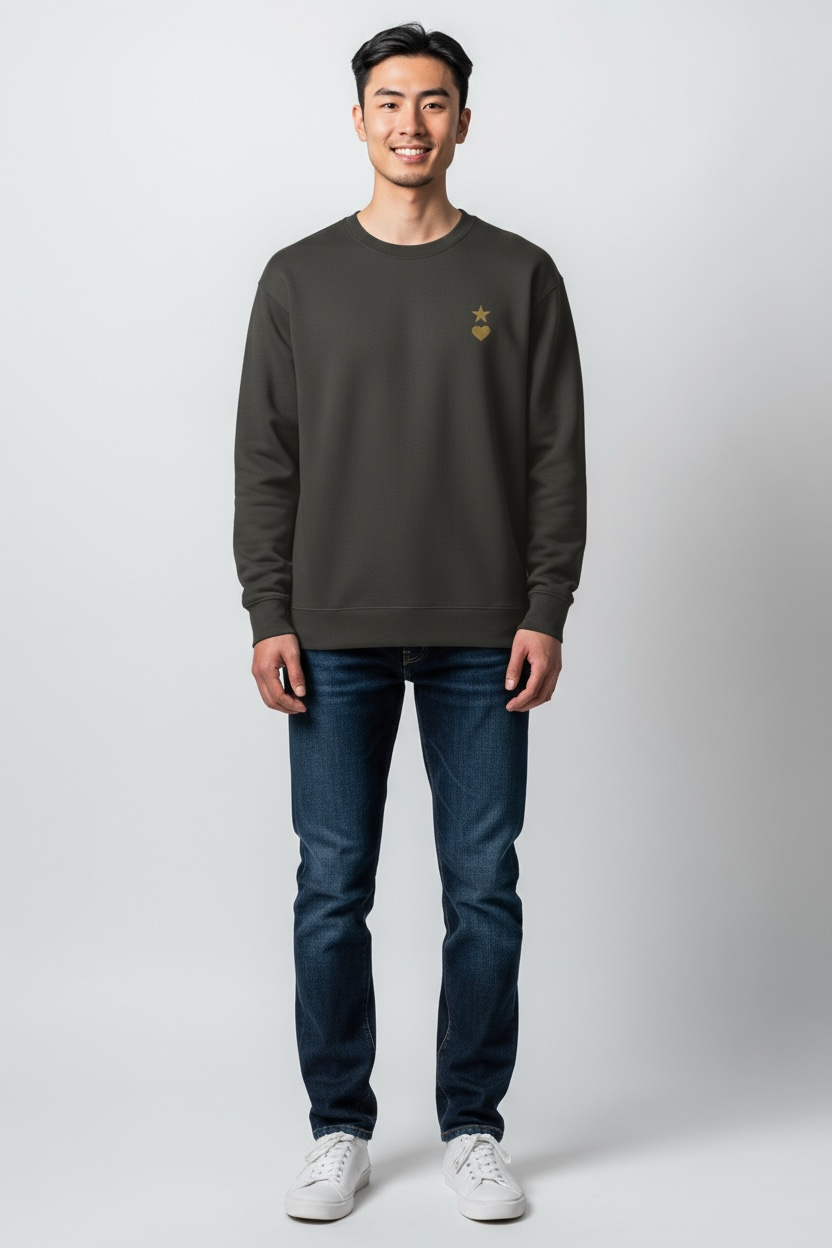 AUNO Vintage Black & Gold Premium Mens Sweatshirt - AUNO