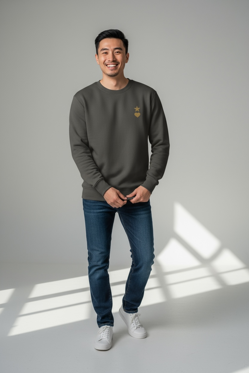 AUNO Vintage Black & Gold Premium Mens Sweatshirt - AUNO