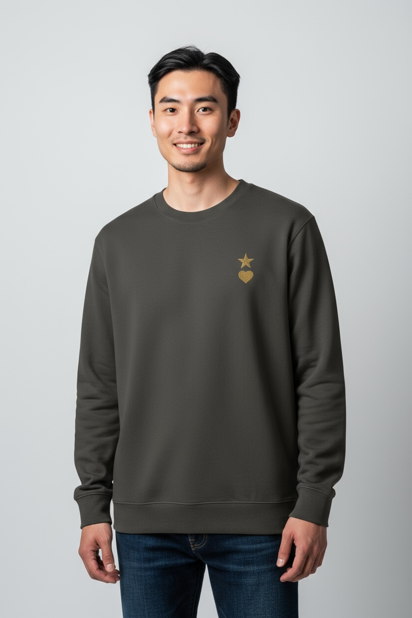 AUNO Vintage Black & Gold Premium Mens Sweatshirt - AUNO