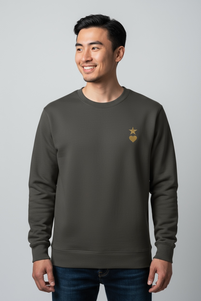 AUNO Vintage Black & Gold Premium Mens Sweatshirt - AUNO