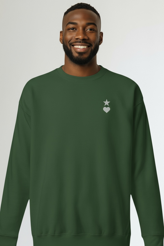 AUNO Forest Green & White Premium Mens Sweatshirt - AUNO