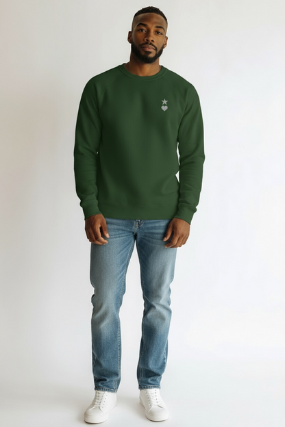 AUNO Forest Green & White Premium Mens Sweatshirt - AUNO