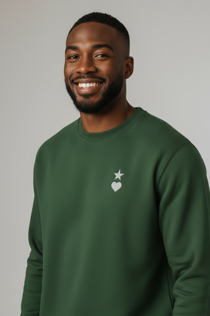 AUNO Forest Green & White Premium Mens Sweatshirt - AUNO