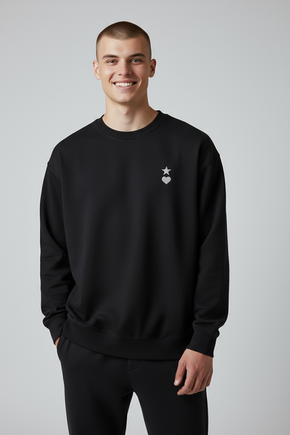 AUNO Black & White Premium Mens Sweatshirt - AUNO