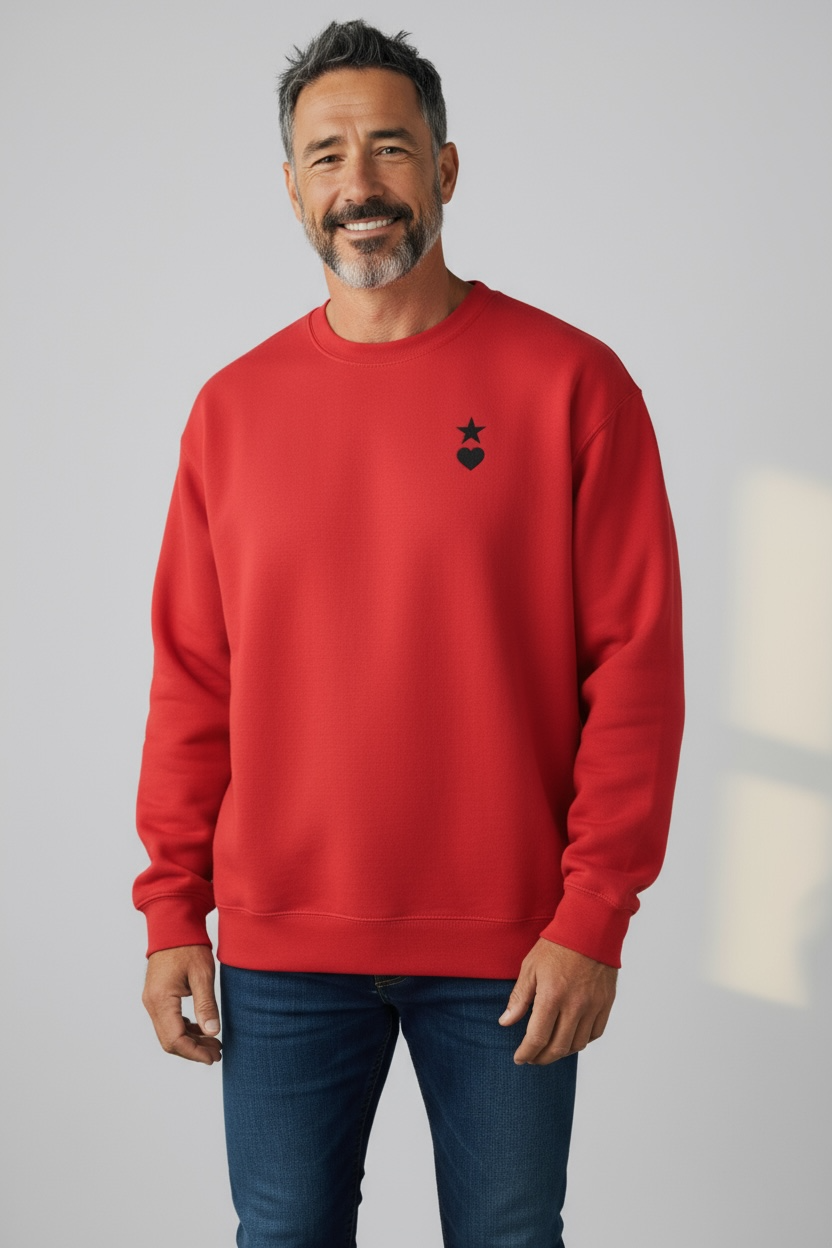 AUNO Red and Black Premium Mens Sweatshirt - AUNO