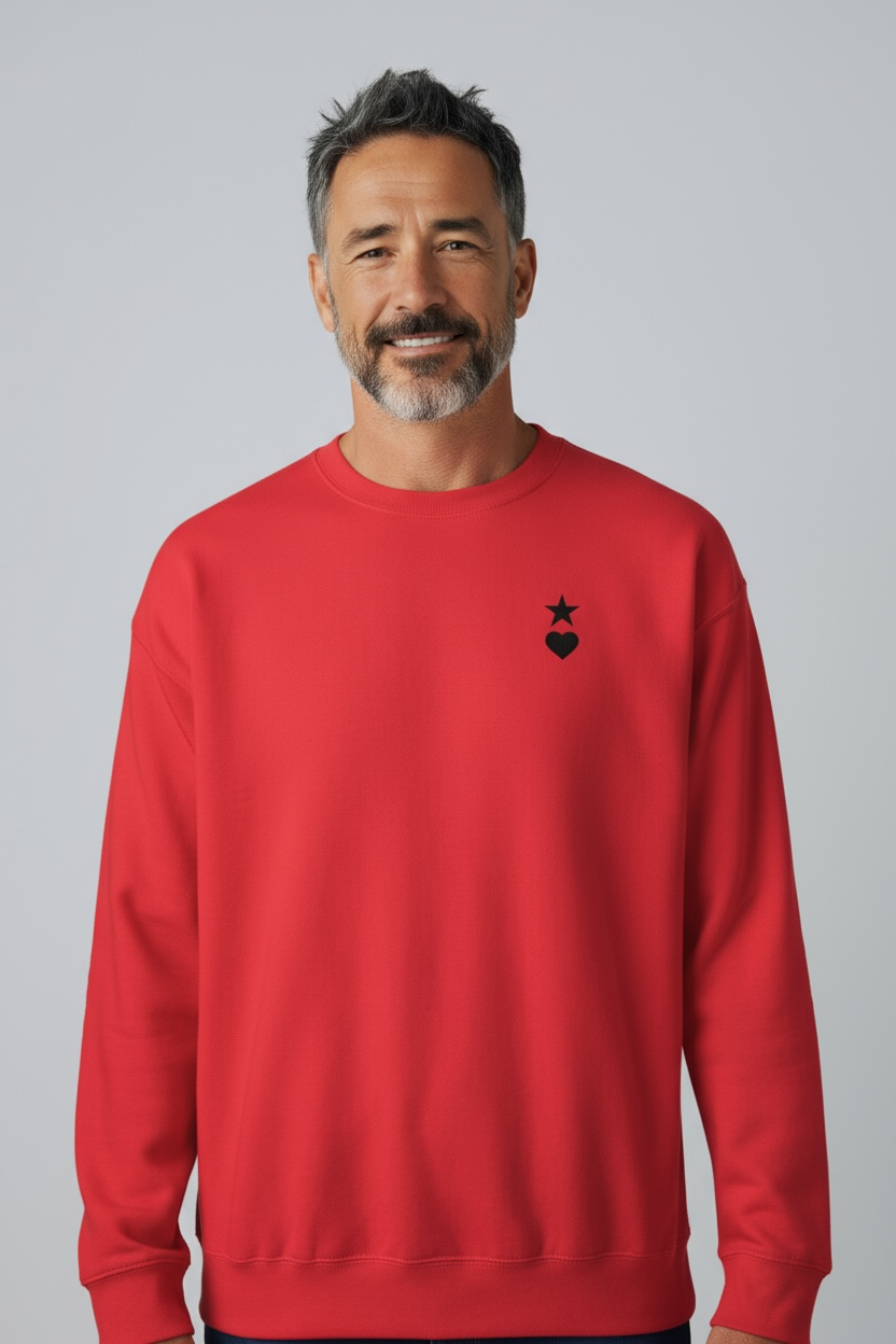 AUNO Red and Black Premium Mens Sweatshirt - AUNO