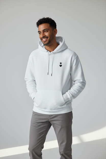 AUNO White & Black Organic Mens Hoodie - AUNO