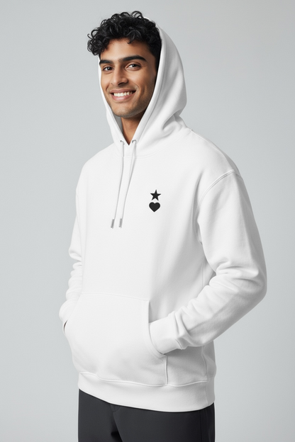 AUNO White & Black Organic Mens Hoodie - AUNO