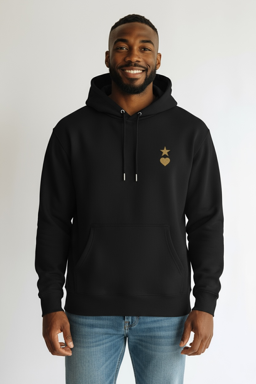 AUNO Black & Gold Organic Mens Hoodie - AUNO