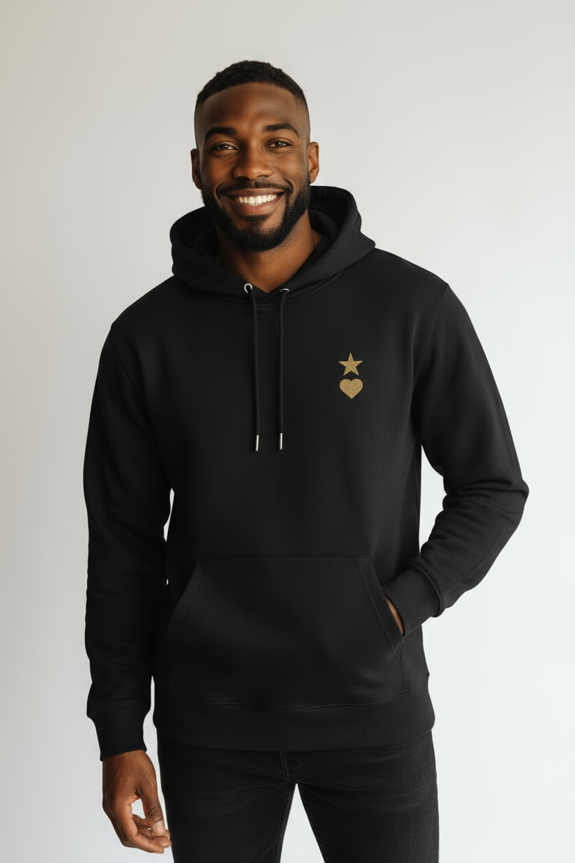 AUNO Black & Gold Organic Mens Hoodie - AUNO