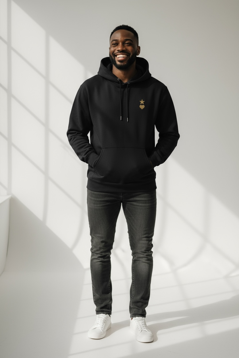 AUNO Black & Gold Organic Mens Hoodie - AUNO