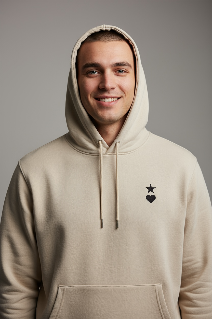 AUNO Desert Dust & Black Organic Mens Hoodie - AUNO