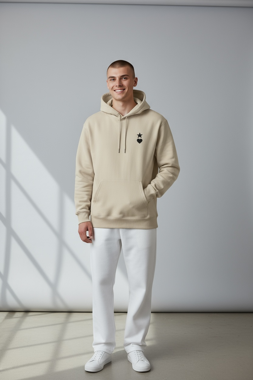 AUNO Desert Dust & Black Organic Mens Hoodie - AUNO