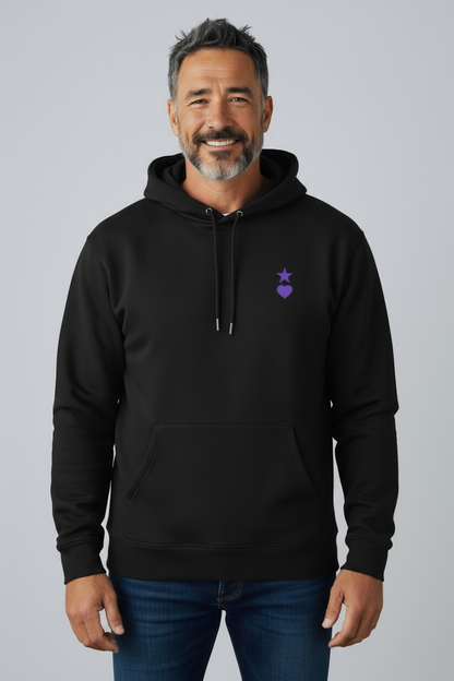AUNO Black & Purple Organic Mens Hoodie - AUNO