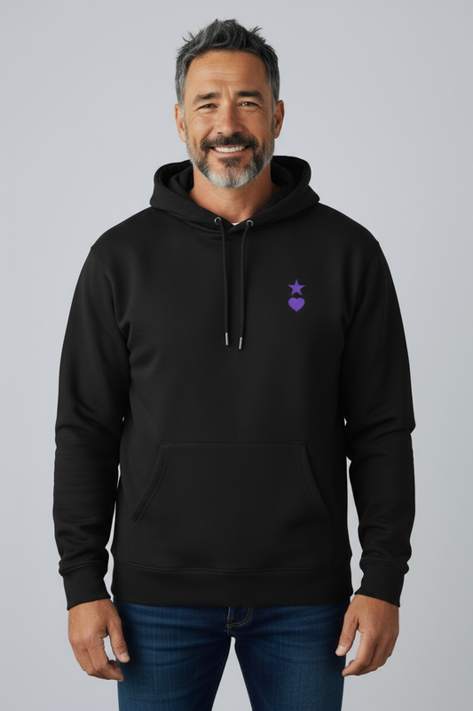 AUNO Black & Purple Organic Mens Hoodie - AUNO