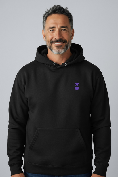AUNO Black & Purple Organic Mens Hoodie - AUNO