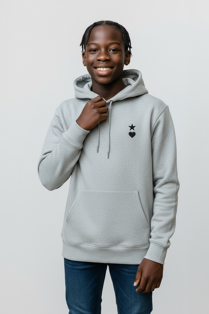 AUNO Heather Grey & Black Organic Mens Hoodie - AUNO