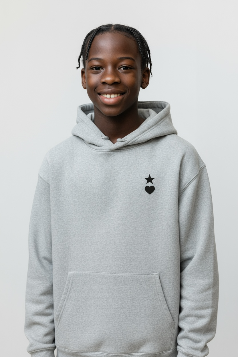 AUNO Heather Grey & Black Organic Mens Hoodie - AUNO