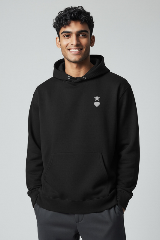 AUNO Black & White Organic Mens Hoodie - AUNO