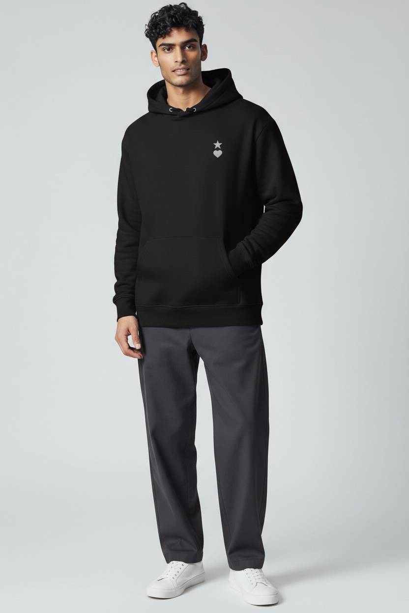 AUNO Black & White Organic Mens Hoodie - AUNO