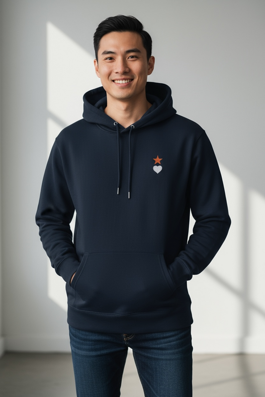 AUNO Navy Blue Organic Mens Hoodie - AUNO