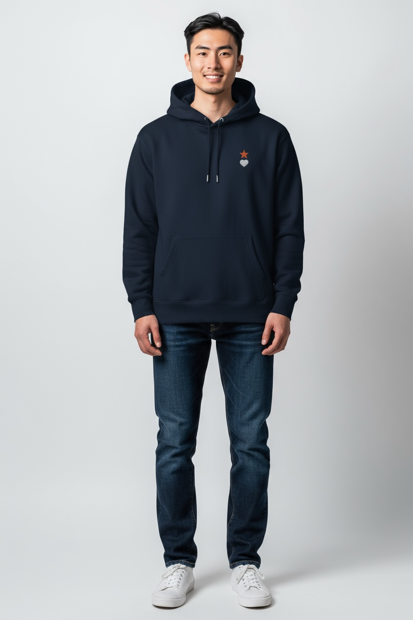 AUNO Navy Blue Organic Mens Hoodie - AUNO