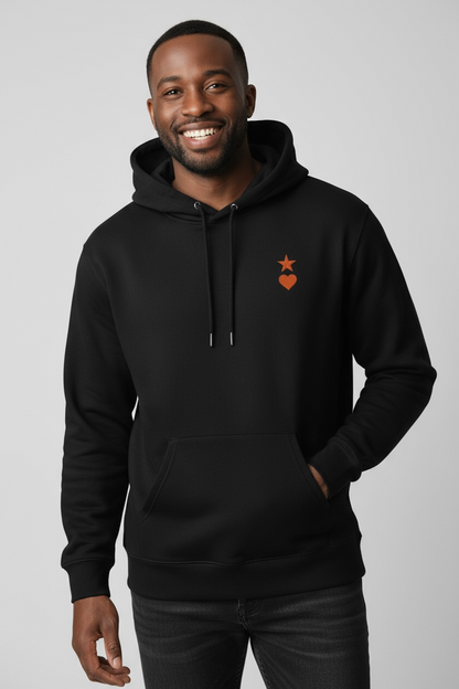 AUNO Black & Orange Organic Mens Hoodie - AUNO
