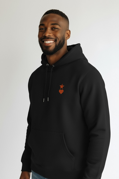AUNO Black & Orange Organic Mens Hoodie - AUNO