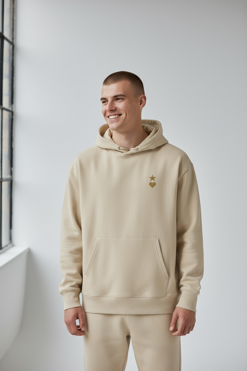 AUNO Desert Dust & Gold Organic Mens Hoodie - AUNO