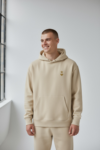 AUNO Desert Dust & Gold Organic Mens Hoodie - AUNO